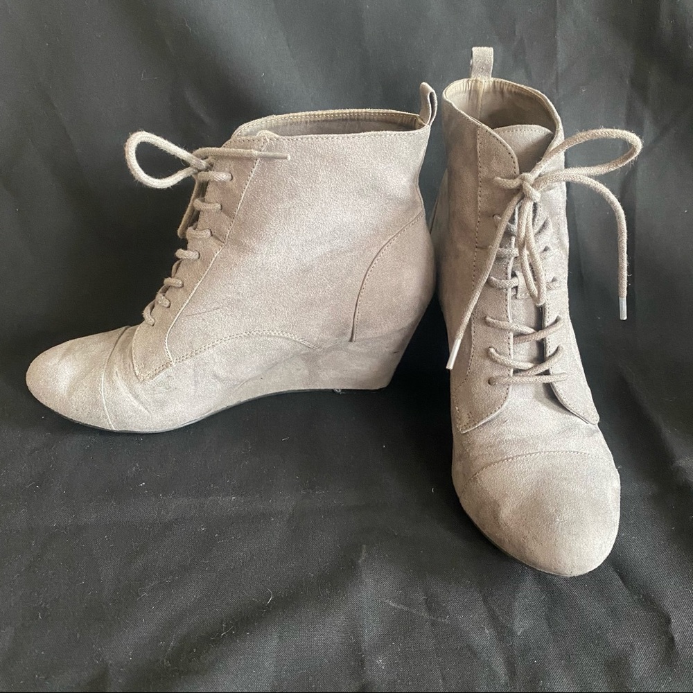 Zara Suede Wedge Booties - Picture 4 of 10